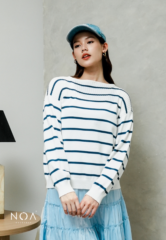 RURI Knitted Stripe Blouse