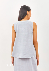 FUJITA Basic Sleevless Blouse - Blue Baby