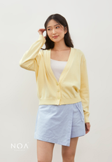 HOTARU Button Knitted Cardigan - Light Yellow