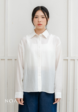 NOA X KUSUMANGGI - ARUMI Sheer Look Oversized Long Sleeve Shirt