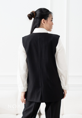 ARISA Button Pocket Vest - Black