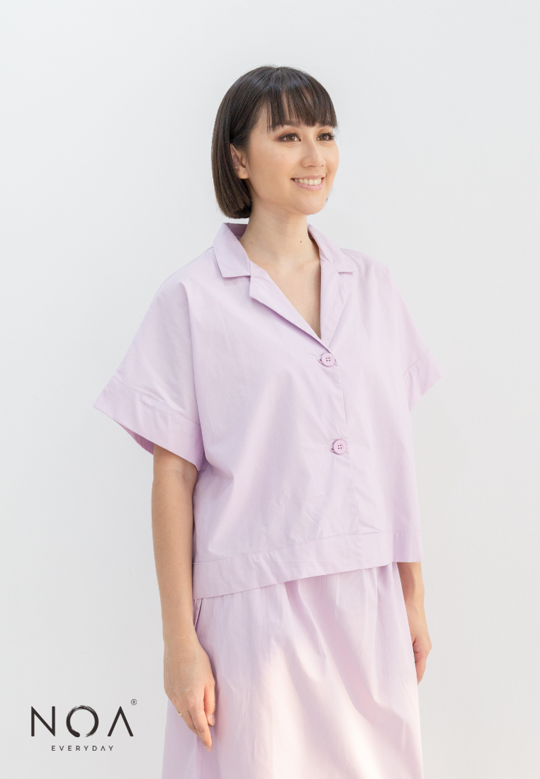 UTANO Boxy Blazer Shirt - Lilac