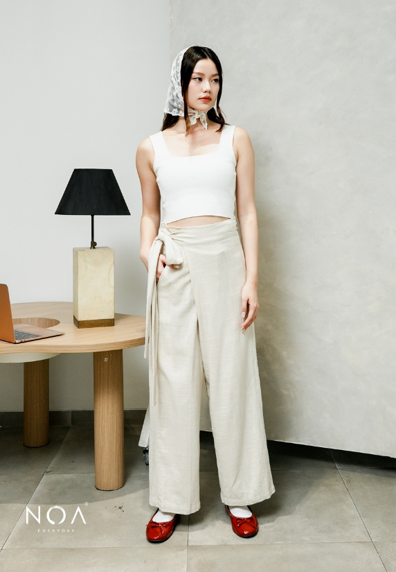 AYAKA Linen Wrap Straight Pants