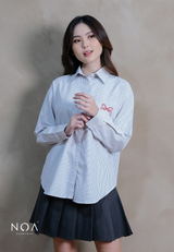 HER SEASON Striped Long Sleeve Shirt