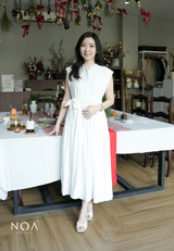 YONA Crinkle Tiered Maxi Dress with Belt