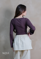 HIBI Rib Spandex Long Sleeve Slim Fit T-Shirt