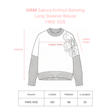 HANI Sakura Knitted Batwing Long Sleeeve Blouse