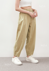 AERI Linen Basic Ankle Pants - Light Green