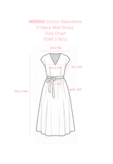 NISEKO Cotton Sleeveless V-Neck Midi Dress with Inner