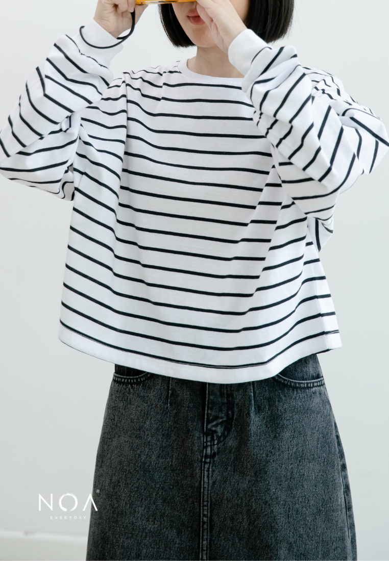 ETSU Striped Boxy Longsleeve T-Shirt