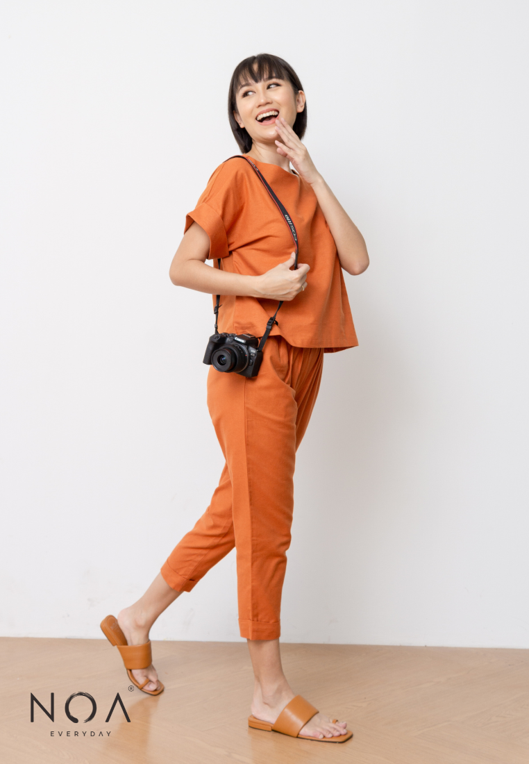 Deals ~ AKIKO Basic Linen Pants - Terracotta