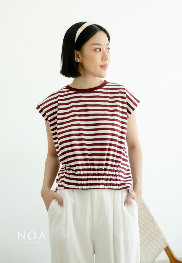 KAREN Striped Sleeveless T-Shirt