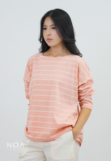 KIKU Striped Boxy Long Sleeve T-Shirt