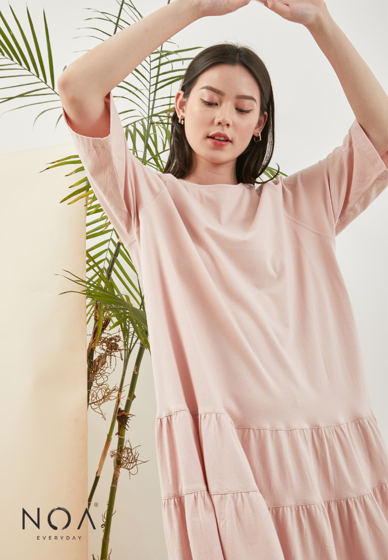 Offers ~ SHINA Ruffle Basic Dress - Pink