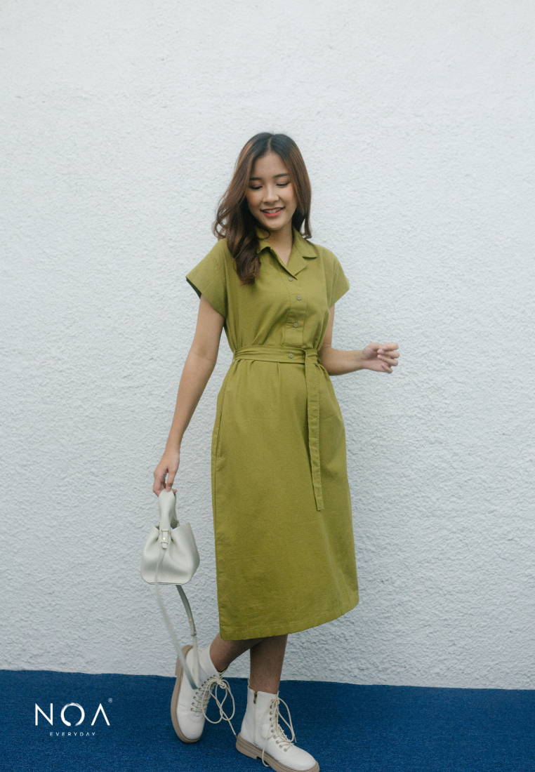 Taro Midi Dress - Green