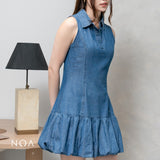 JINZU Denim Balloon Mini Sleeveless Dress