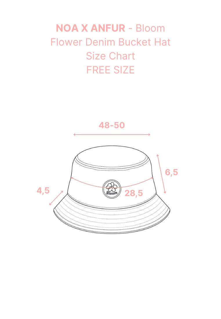 NOA X ANFUR - Bloom Flower Denim Bucket Hat