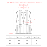 KANARI Striped Peplum Sleeveless Blouse