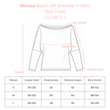 MINASE Rayon Off Shoulder T-Shirt