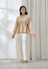 KIOMI Linen Look Peplum Blouse