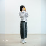 NOAeveryday | ETSU Striped Boxy Longsleeve T-Shirt | Atasan Wanita | Kaos Garis Lengan Panjang Wanita