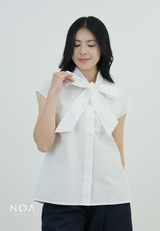 AINA Cotton Ribbon Sleeveless Blouse