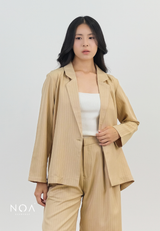 KANARI Striped Long Sleeve Blazer