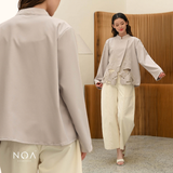 KAZANE Embroidery Long Sleeve Blazer