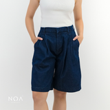 KANARI Denim & Striped Bermuda Pants