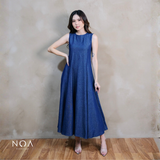 NAGIYA Denim Sleveeless Maxi Flared Dress