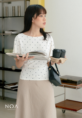 SEKA Rayon Dots Boatneck T-Shirt