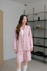 KANARI Denim & Striped Bermuda Pants