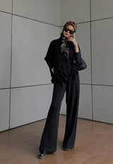 HANA Knitted Blouse - Black