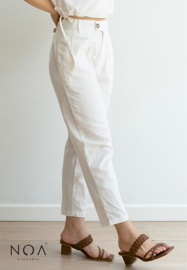 Best Price ~ ETSUKO Linen Long Pants - White