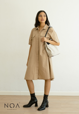 Deals ~ YOKO Pocket Shirt Dress - Cream