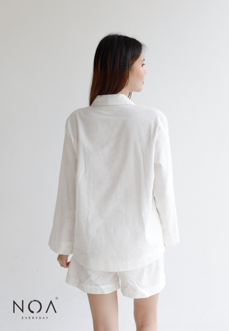 Deals ~ KOJIKA Linen Blazer Long Shirt - White