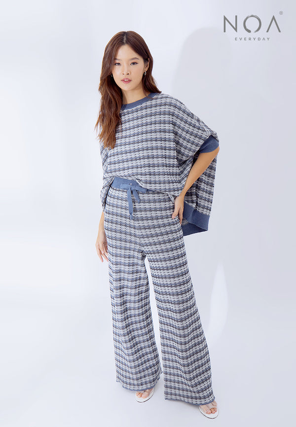 Best Price ~ ERINA Tweed Knitted Culottes - Denim Blue
