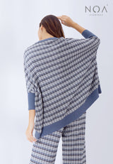Best Price ~ ERINA Tweed Knitted Blouse - Denim Blue