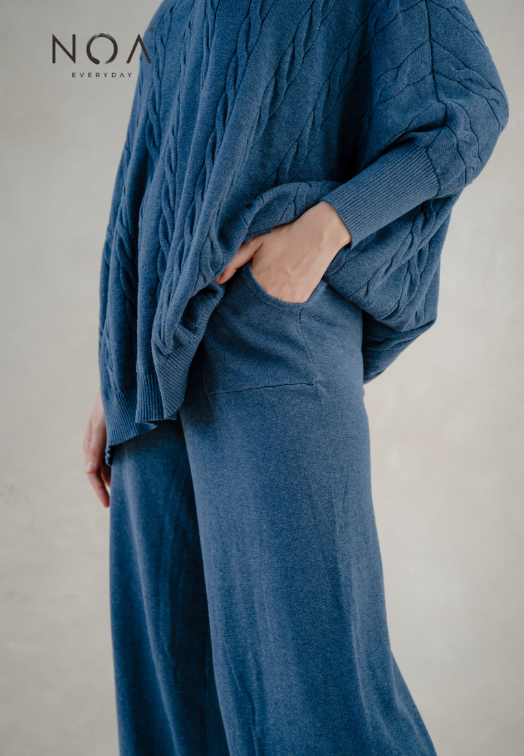 HANA Knitted Pants - Denim Blue