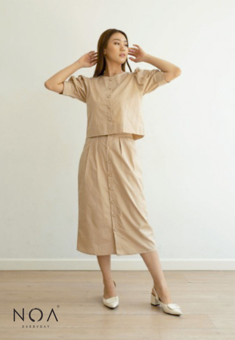 Best Price ~ WATTAN Buttoned Skirt - Cream