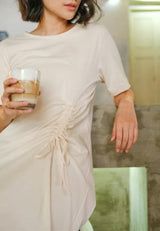 Best Price ~ INE Drawstring Tee Dress - Cream
