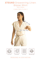 Best Price ~ ETSUKO Drawstring Linen Blazer Shirt - White