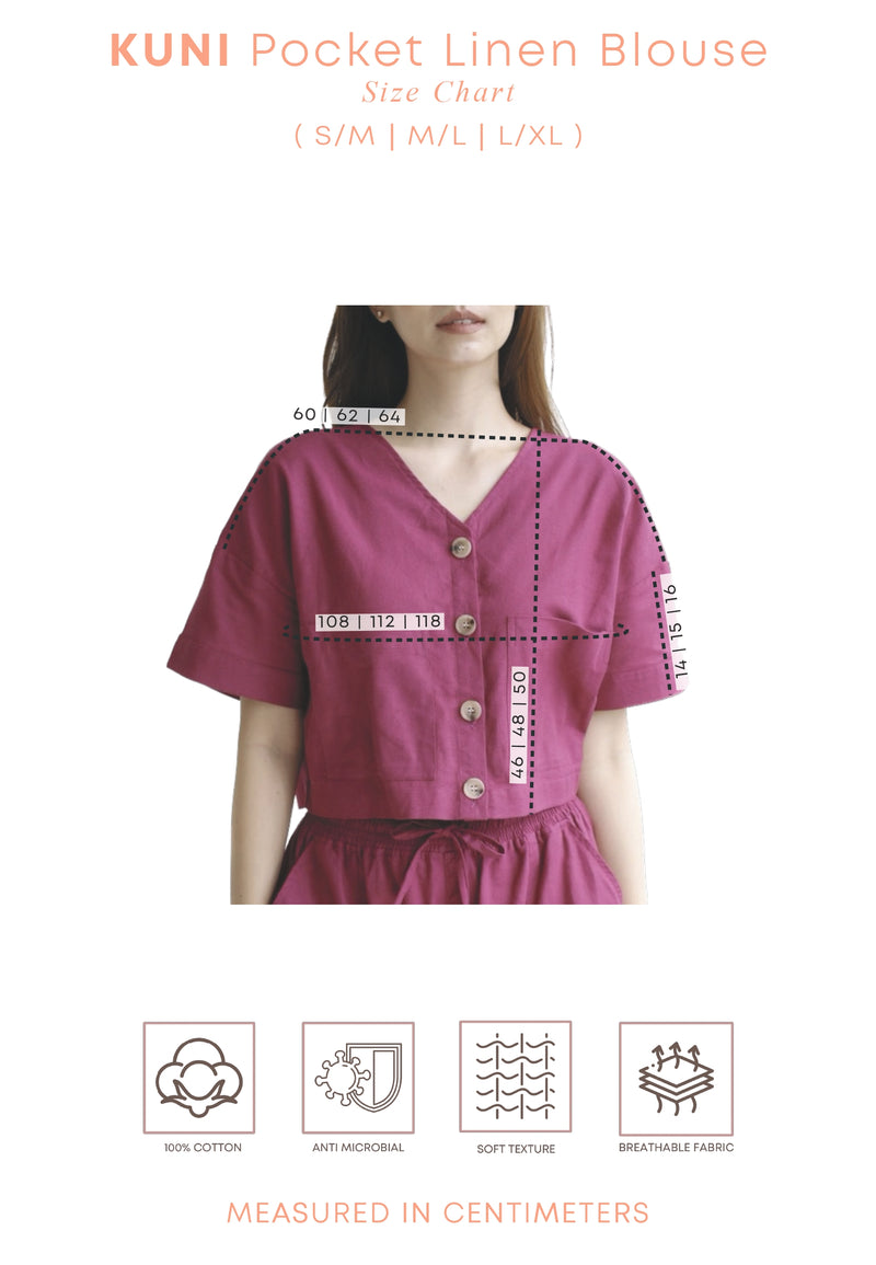 Deals ~ KUNI Pocket Linen Blouse - Fuchsia