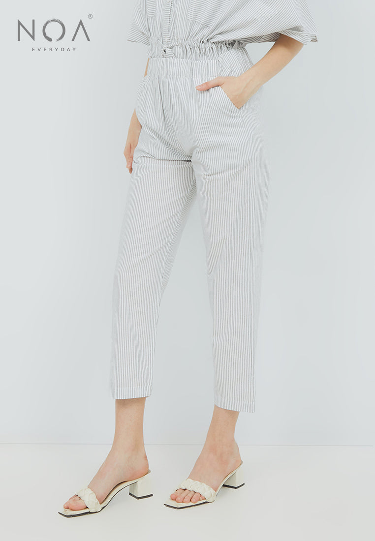 Best Price ~ SHIORI Linen Long Pants - Stripes White