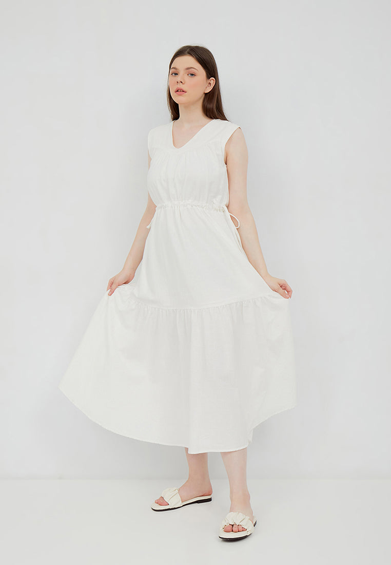 ARAMI V-NECK MAXI Dress - White