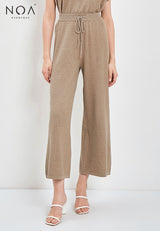 best price ~ MORIE Herringbone Knitted Long Pants - Mocca Brown