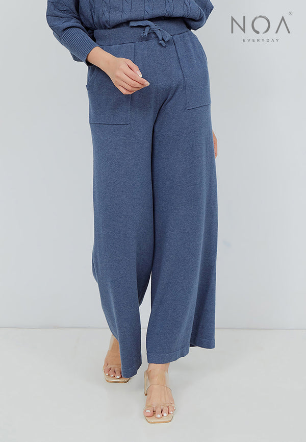 HANA Knitted Pants - Denim Blue
