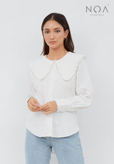 KIYOMI Frill Collar Shirt - White