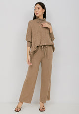 HANA Knitted Pants - Mocca Brown