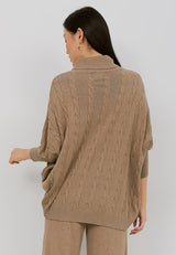 HANA Knitted Blouse - Mocca Brown